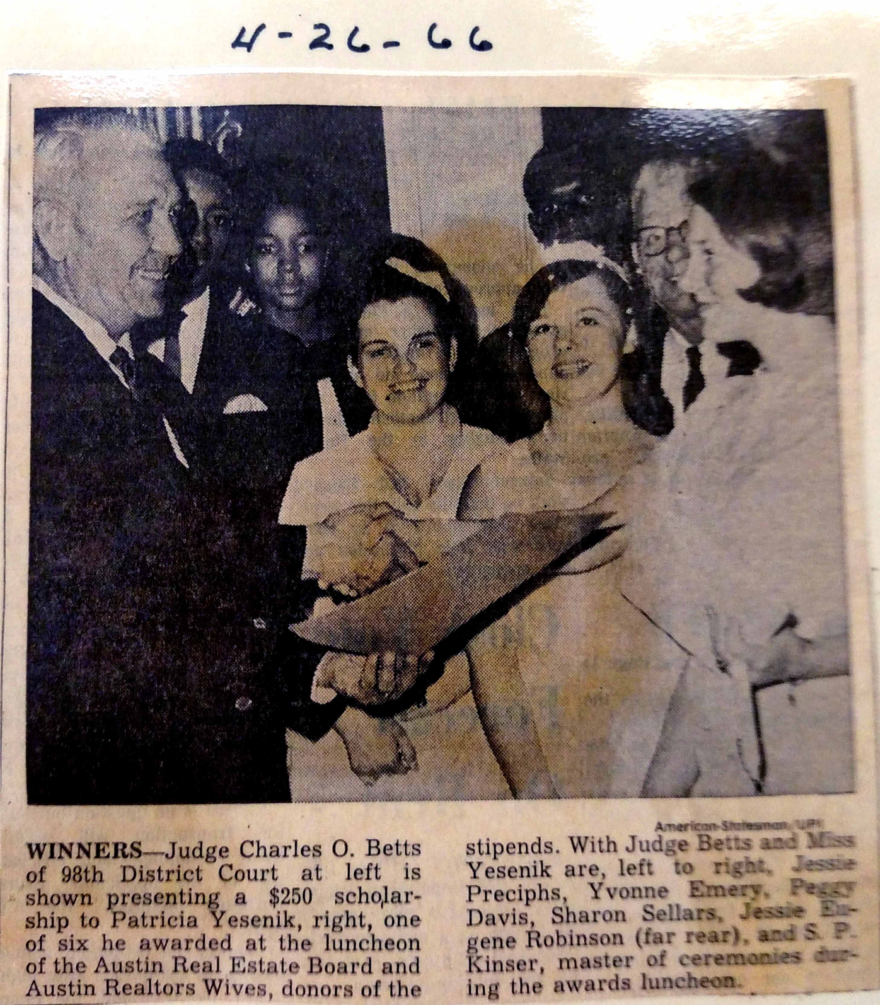 ABoR Scholarship Winners 1966